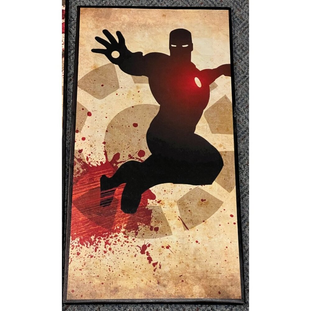 4 Marvel Silhouette Canvas Wall Art 32" Long Super Hero Set Light Weight TV Deco - Picture 7 of 11